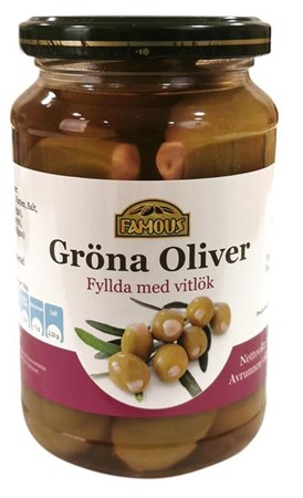 Oliver Gröna med vitlök 12x370ml